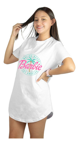 Vestido Longline Camisetão Camiseta Blusão Barbie Malibu 