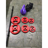 Kit Pesas Body Local Barra+17 Kg + Pesa Rusa + Tobilleras