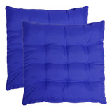 Kit 2 Assentos Almofada Futon Acácia 60x60cm - Cores Diversa Cor Azul Royal