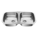 Cuba Dupla Cozinha Gourmet Pia Aço Inox 71x36cm Prof. 14cm Cor Prateado