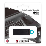 Memoria Flash Usb Kingston De 64 Gb 3.2 Exodia Color Negro