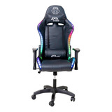 Cadeira De Escritório Gamer Com Led/rgb E Bluetooth Preta