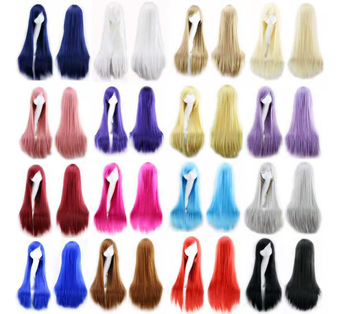 Cosplay Cosplay Colorful Hair Long Straight Hair