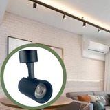 Spot P/trilho Led 7w Eletrificado Bivolt Preto Frio E Quente