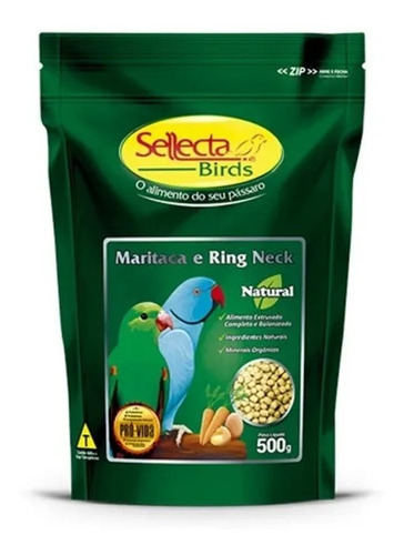 Maritaca E Ring Neck 500gr  Sellecta Natural Ração Extrusada