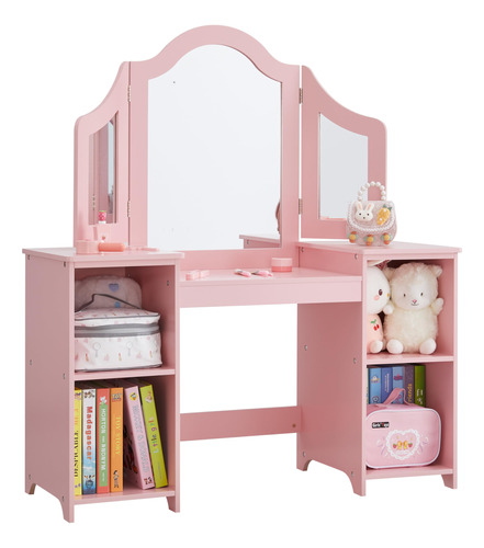 Vanidad 2 En 1 Para Niños, Mesa De Maquillaje De Princesa .