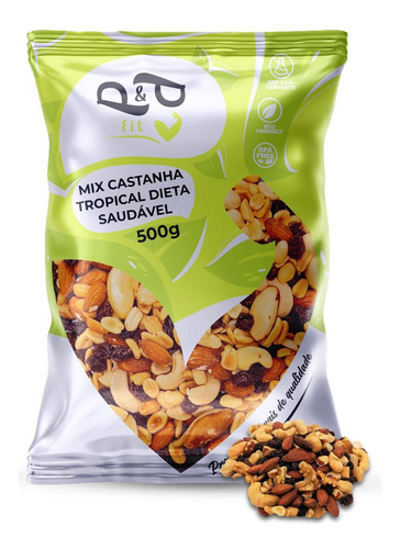 Mix Castanhas Nuts Tropical Dieta Saudável 500g - P&p