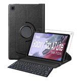 Capa Giratoria P/ Tablet Galaxy Taba7 Lite +pelicula+teclado Cor Preto