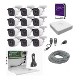 Kit 12 Camaras 2 Mpx Cctv 3tb Dvr 16 Canales Hikvision 1080