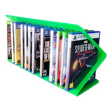 Suporte Acrilico Verde 16 Jogos Ps3, Ps4, Ps5, Xbox, Blu-ray