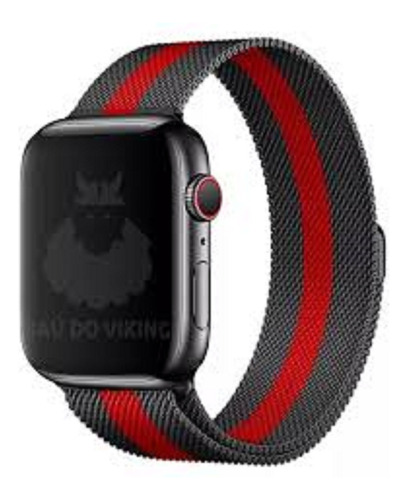 Pulseira Aço Milanese Compativel Apple Watch 38mm Ao 49mm  