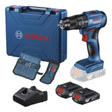 Furadeira Parafusadeira Impac. 18v Gsb 185-li + Acess Bosch Cor Azul 110v/220v