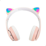 Fone Infantil Led Colorido Menina E Menino Bluetooth Gatinho