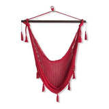 Silla Hamaca, Columpio Color Rojo , 100 % Artesanal Algodón