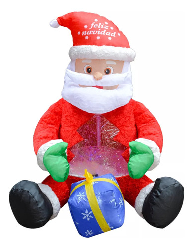 Inflable Navideño Santa Claus Con Luz Led De 1.20 Metros