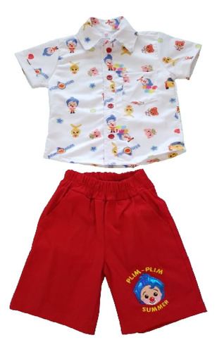 Conjunto Con Short Camisa Niño Payasito Plim Plim