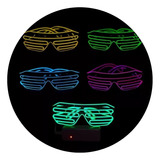 Lentes De Sol Luz Neon Led A Pilas Gafas Anteojos Luminoso Color Flogger Violeta