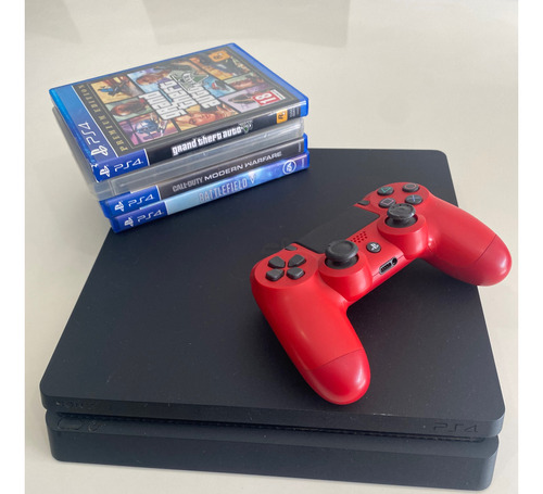 Playstation 4 Slim 500gb + Control + 4 Juegos