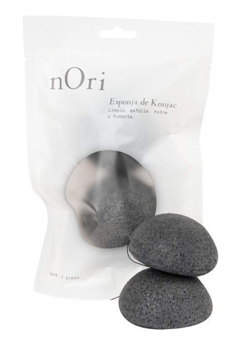 Nori Konjac Esponja Facial 2 Pack Esponja/carbon De Bambu/pa