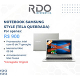 Notebook Samsung Style I5 Sem Hd - C/ Defeito(tela Quebrada)