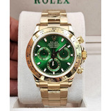 Reloj Rol Dayton.a Dorado/verde Eta Suizo Zafiro 43mm Automa