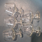 Lote 5 Copa Cristal Soplado Y Tallado 9cm Alto X 5 Cm Boca