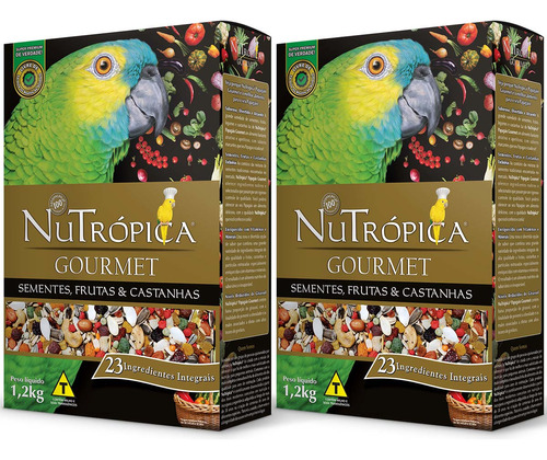 Kit 2 Nutrópica Papagaio Gourmet 1,2kg Castanha Frutas
