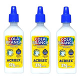 Kit Cola Branca Liquida Acrilex 37g Escolar Slime C/3