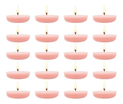 20 Velas Flotantes Color Rosa Aluzza