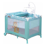 Cuna Corral D Bebe Zoo Baby Movil Musical Color Azul