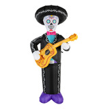 Inflable Catrín Mariachi Día De Muertos Luz Led 2.13mts