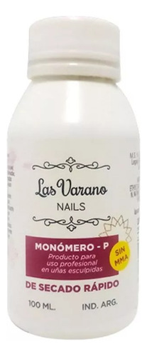 Monómero 100 Ml Sin Mma Las Varano Uñas Esculpidas Acrilicas