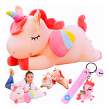 50cm Peluche Unicornio Pony Arcoiris Tipo Almohada+ Llavero