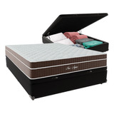 Cama + Box Baú Viúva Preta Colchão New Aspen Comfort Prime