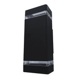 Aplique Bidireccional  Exterior Aluminio Mao 2 Color Negro 