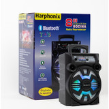 Bocina Con Amplificador 8 Pulgadas Harphonix  Bt Usb Aux Fm 