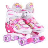 Patines De 4 Ruedas Ajustable Niño Niña Con Luz Led