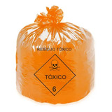 Sacos De Lixo Tóxico Laranja - 15 Litros - Pct C/ 100 Unid