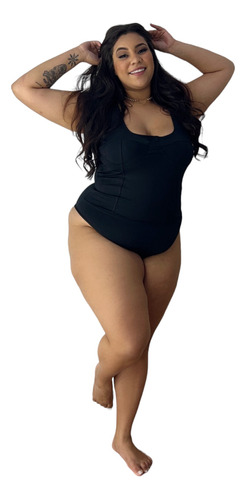 Body Maiô Feminino Plus Size Moda Praia Veste Do 46 Ao 52