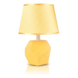 Velador Led Ceramica Mesa De Luz Living Diseño Moderno E27 Estructura Amarillo Pantalla Amarillo