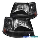 Fits 1998-2000 Ford Ranger Headlights Black W/turn Signa Zzj