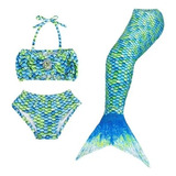 Bañador De Niña Bikini 3 Piezas Diseño Cola Sirena