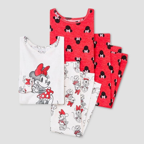 Hermoso Set De 2 Pijamas De Minnie Mouse, Talla: 2t