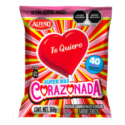 Paleta Corazonada Alteño Sabor Cereza 40 Piezas | MercadoLibre