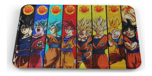 Tapete Goku Fases Esferas Del Dragon Baño Lavable 50x80cm