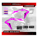 Kit Calcos - Grafica Honda Xr 150 - Fucsia Moto Blanca 