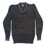 Buzo Saco Chana Sweaters Gris Cuello V Jaspeado Para Hombre