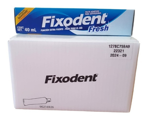 12 Adhesivo Dental Fixodent Fresh Mint 40 Ml Menta Oral B