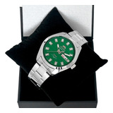 Relógio Orient Masculino Automático 469ss076 E1sx Verde Of Cor Da Correia Prata Cor Do Bisel Prata