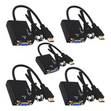 X5 Cabo Adaptador Conversor Hdmi Para Vga Saída Cabo P2 